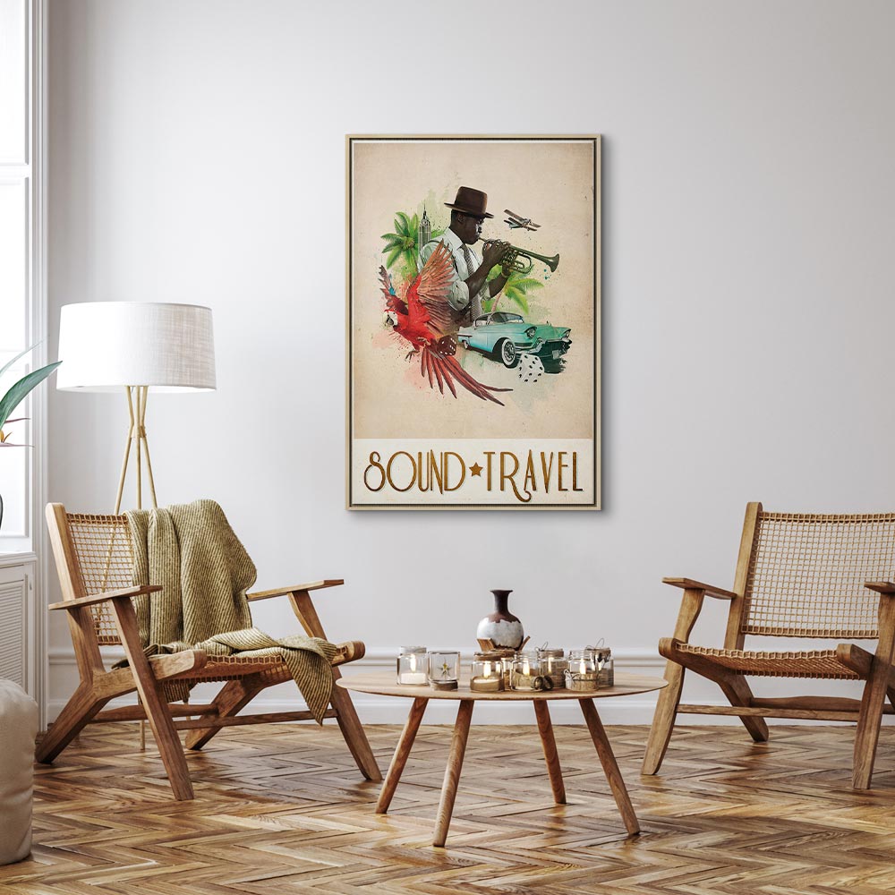 Colorful Parrot Music Quote Canvas Print