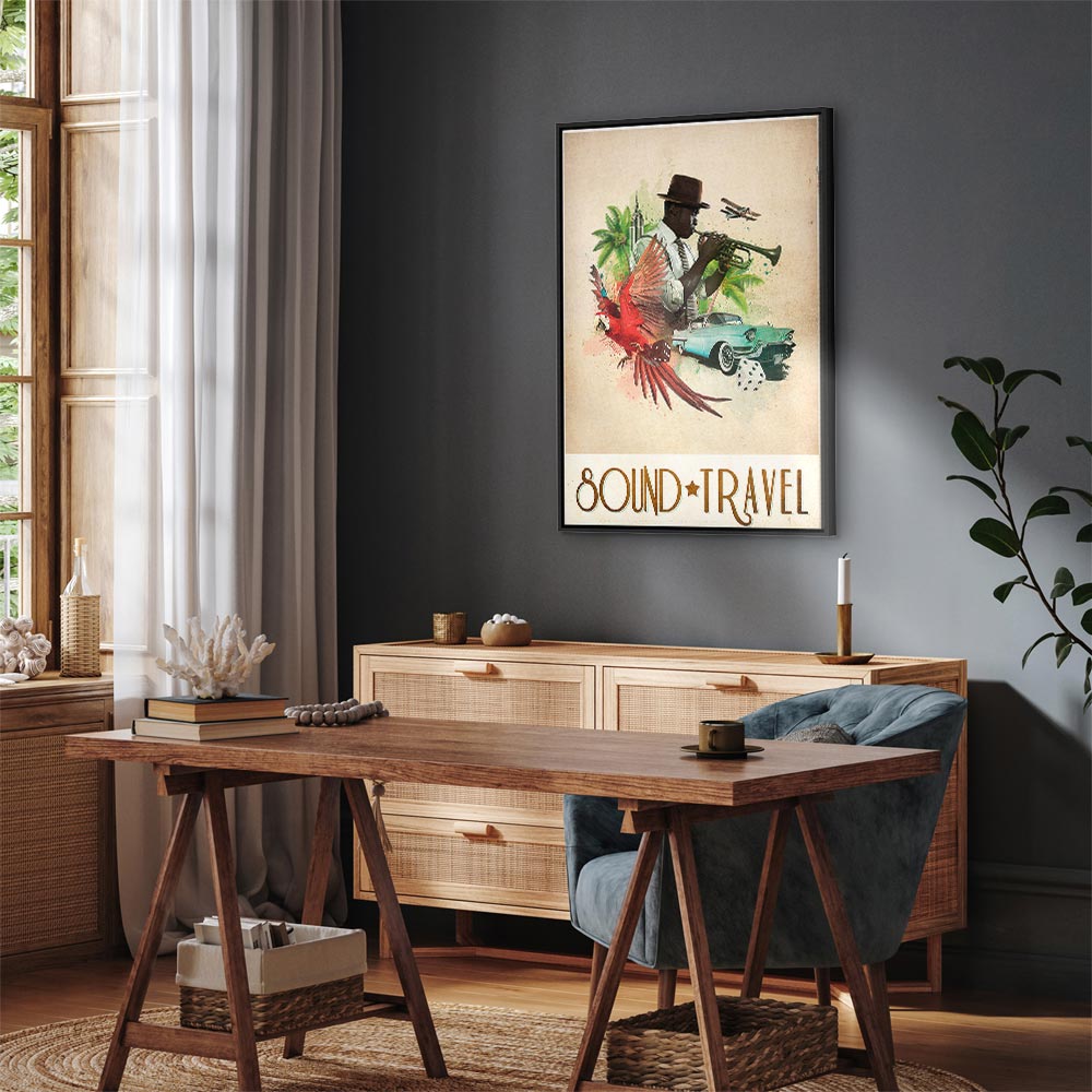 Colorful Parrot Music Quote Canvas Print