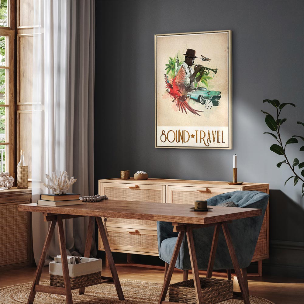 Colorful Parrot Music Quote Canvas Print