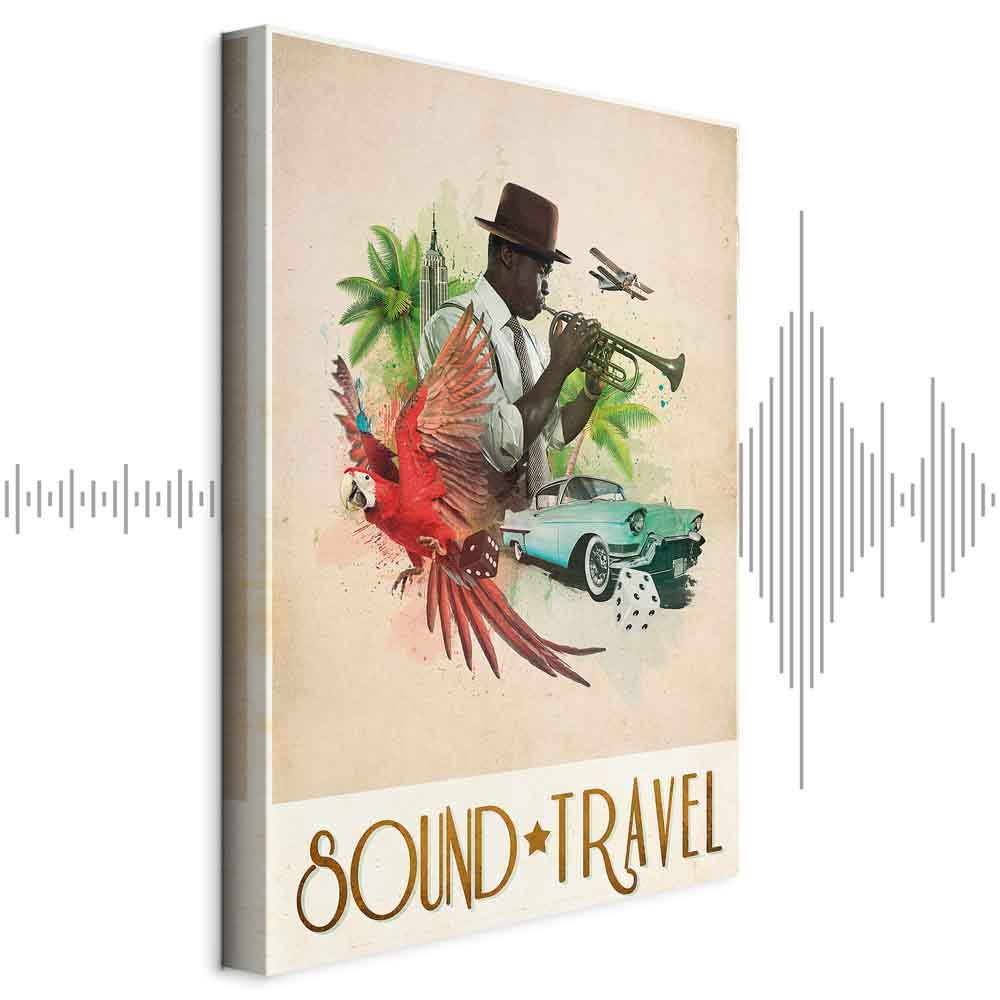 Colorful Parrot Music Quote Canvas Print