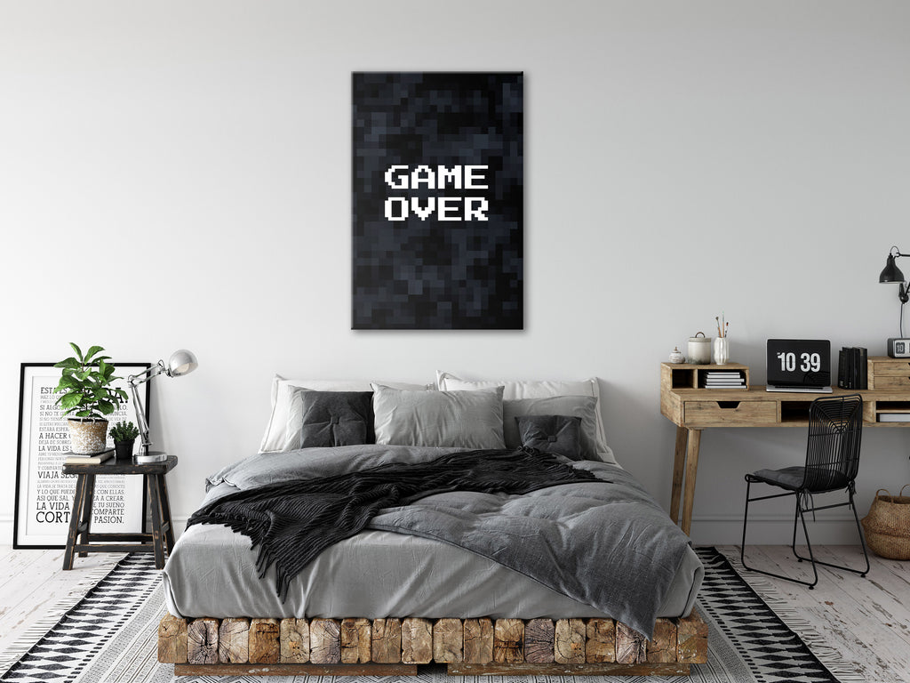 Canvas Print Pixel Game Over - Street Art