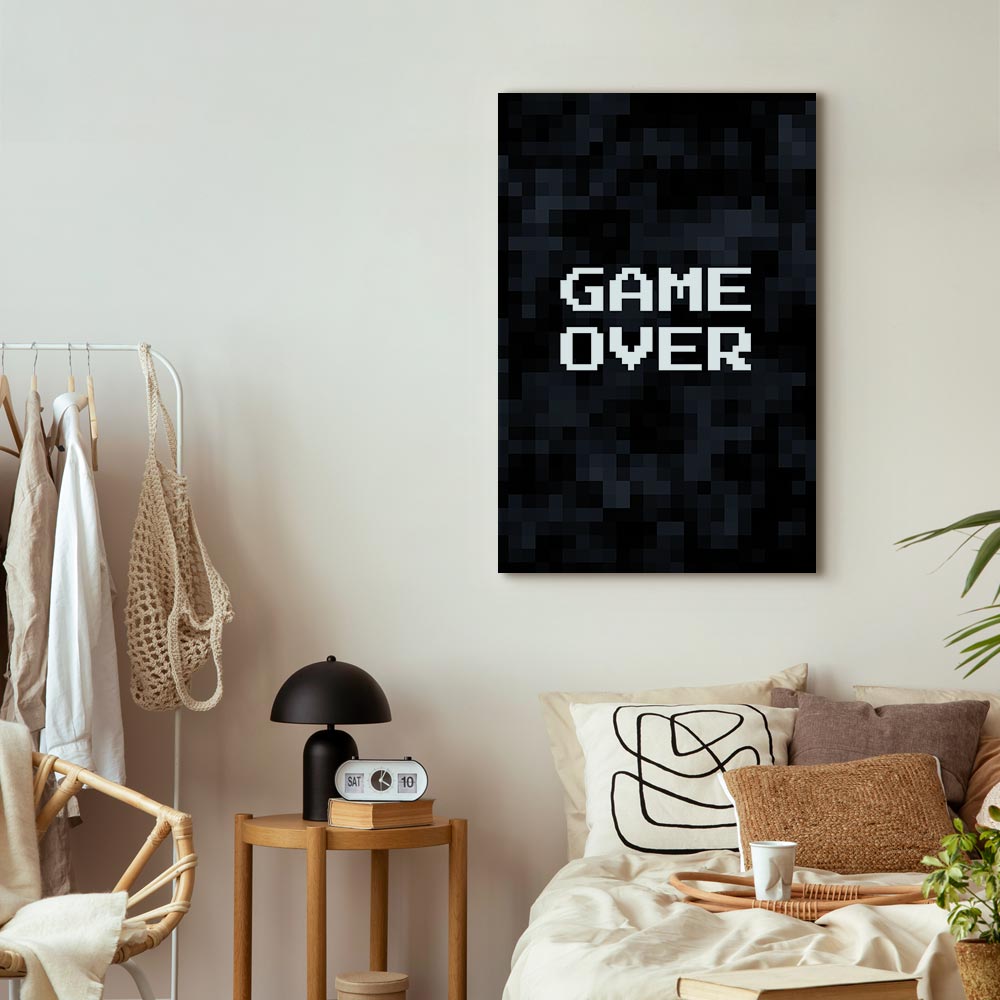 Pixel Game Over Retro Canvas Print