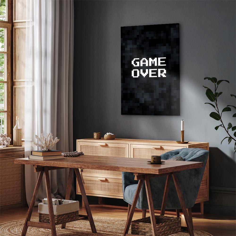 Pixel Game Over Retro Canvas Print