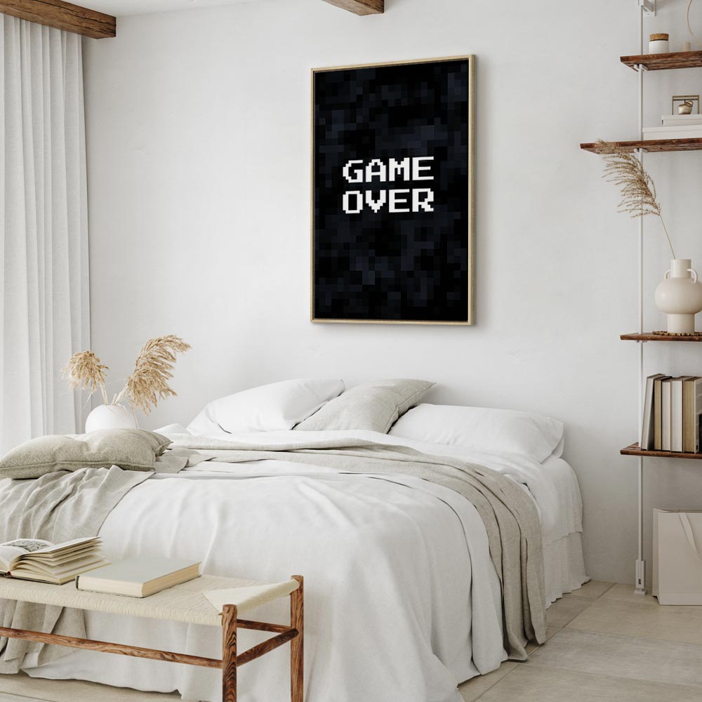 Pixel Game Over Retro Canvas Print
