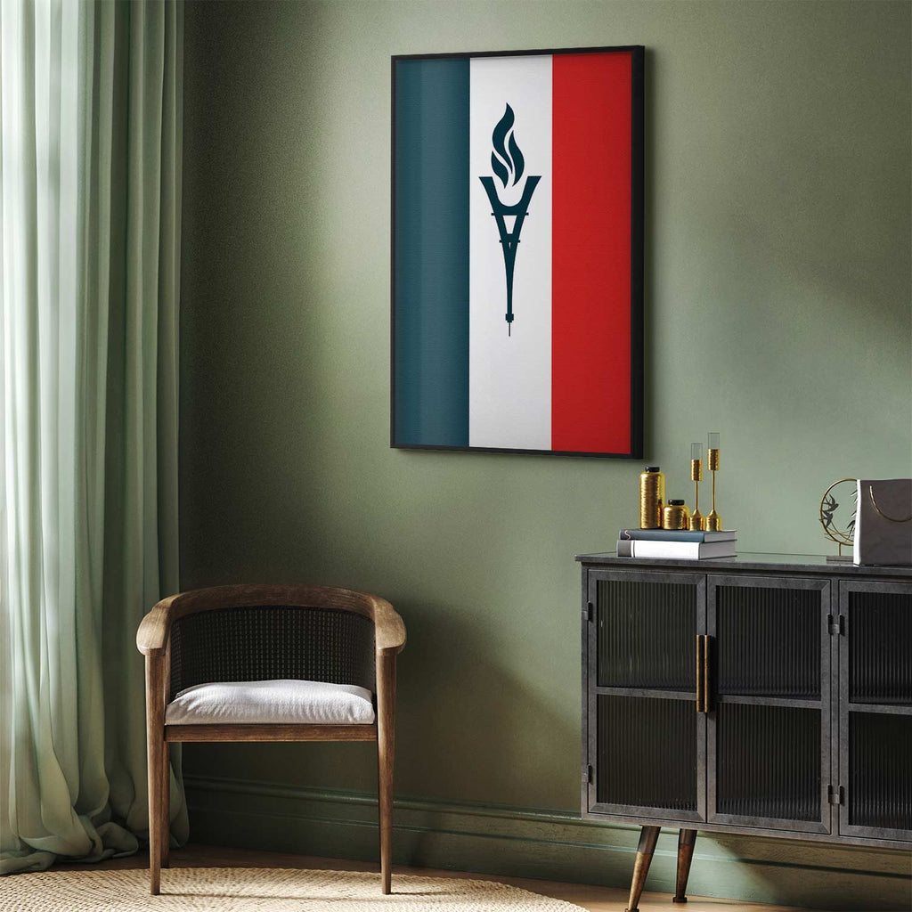 French Flag Torch Abstract Poster