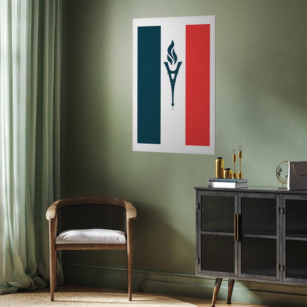 French Flag Torch Abstract Poster