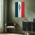 French Flag Torch Abstract Poster