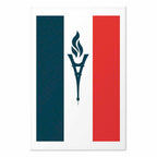 French Flag Torch Abstract Poster
