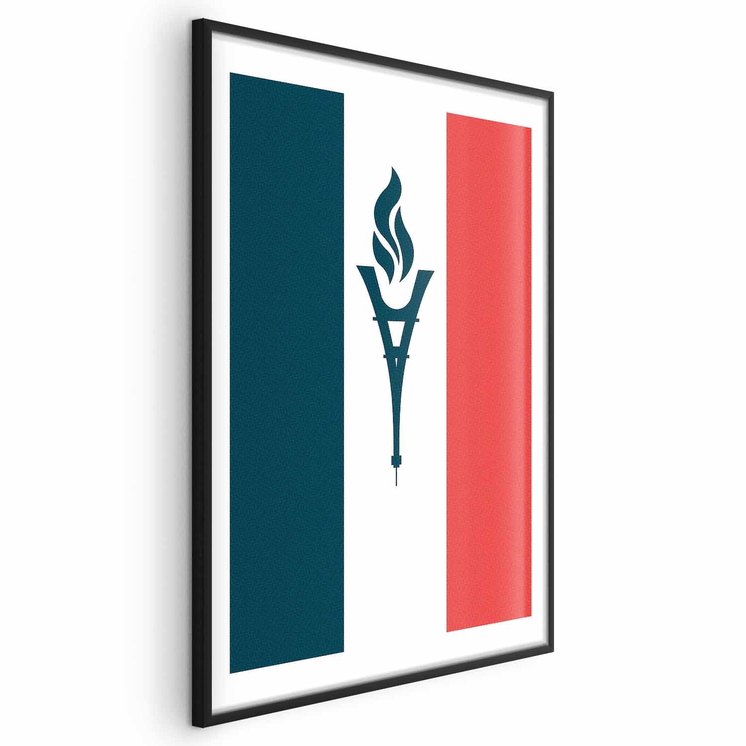 French Flag Torch Abstract Poster