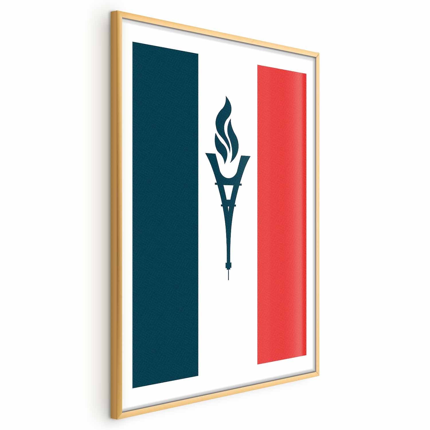 French Flag Torch Abstract Poster