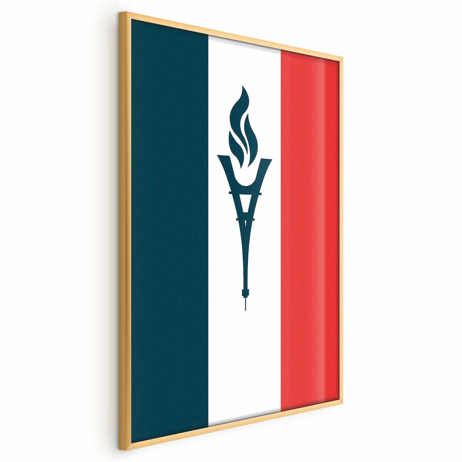 French Flag Torch Abstract Poster