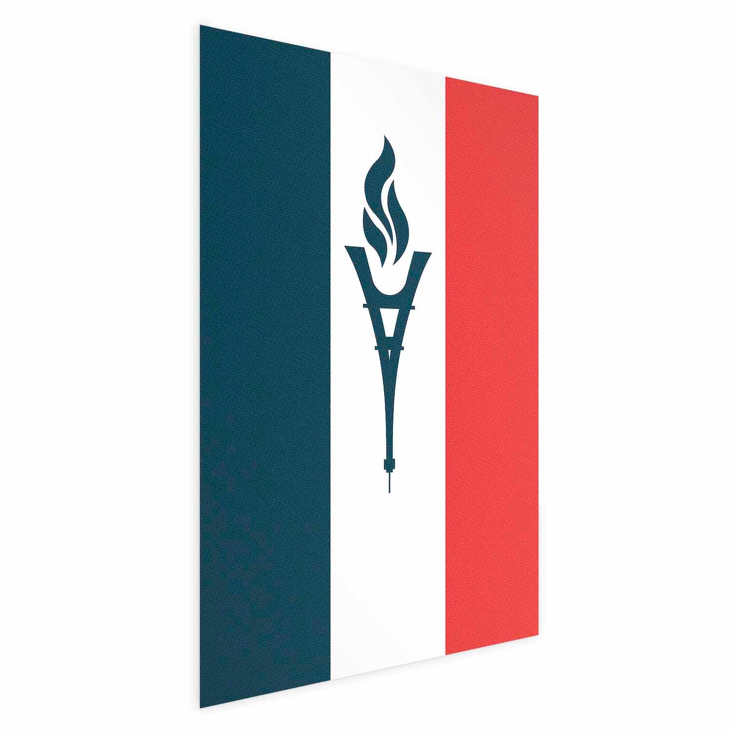 French Flag Torch Abstract Poster