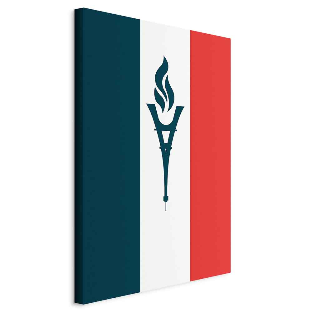 Canvas Print Torch Against the French Flag