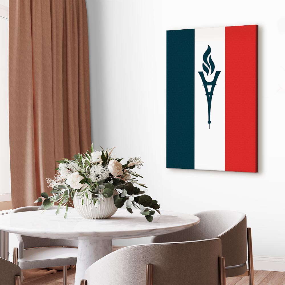 Canvas Print Torch Against the French Flag