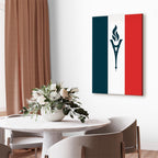 Canvas Print Torch Against the French Flag