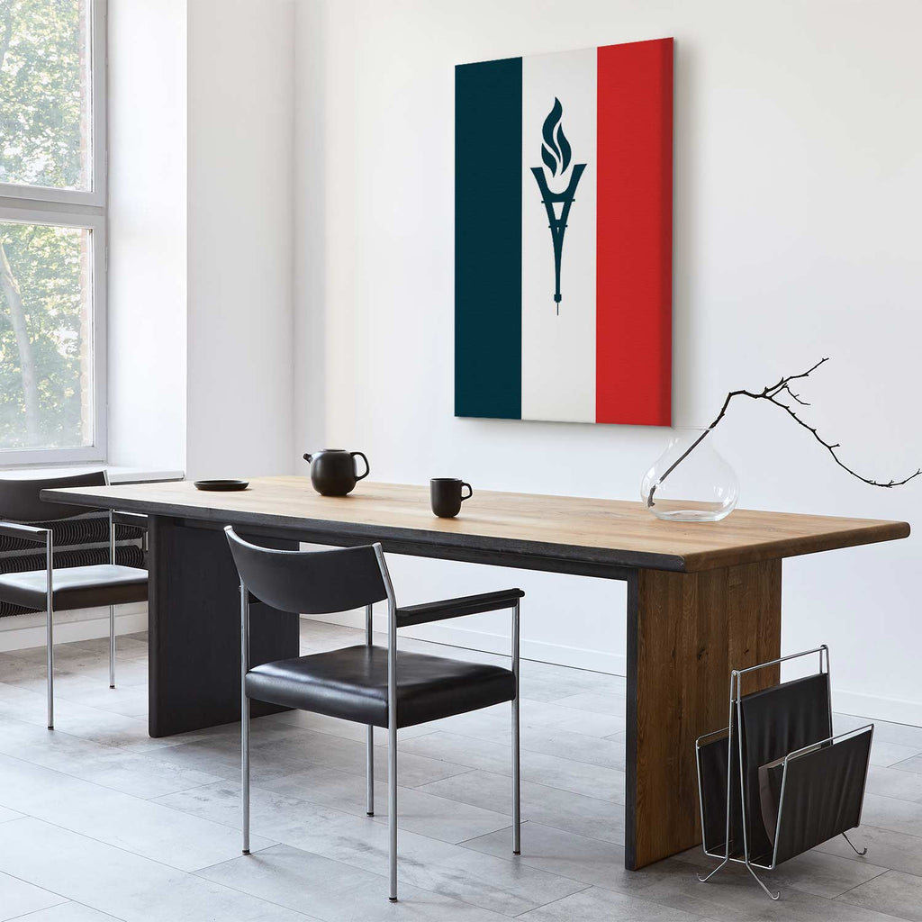 French Flag Torch Sports Canvas Print