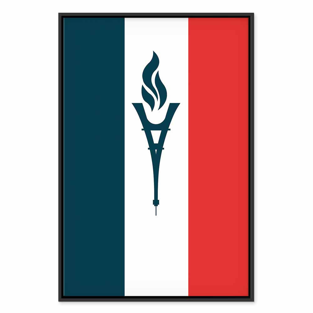French Flag Torch Sports Canvas Print