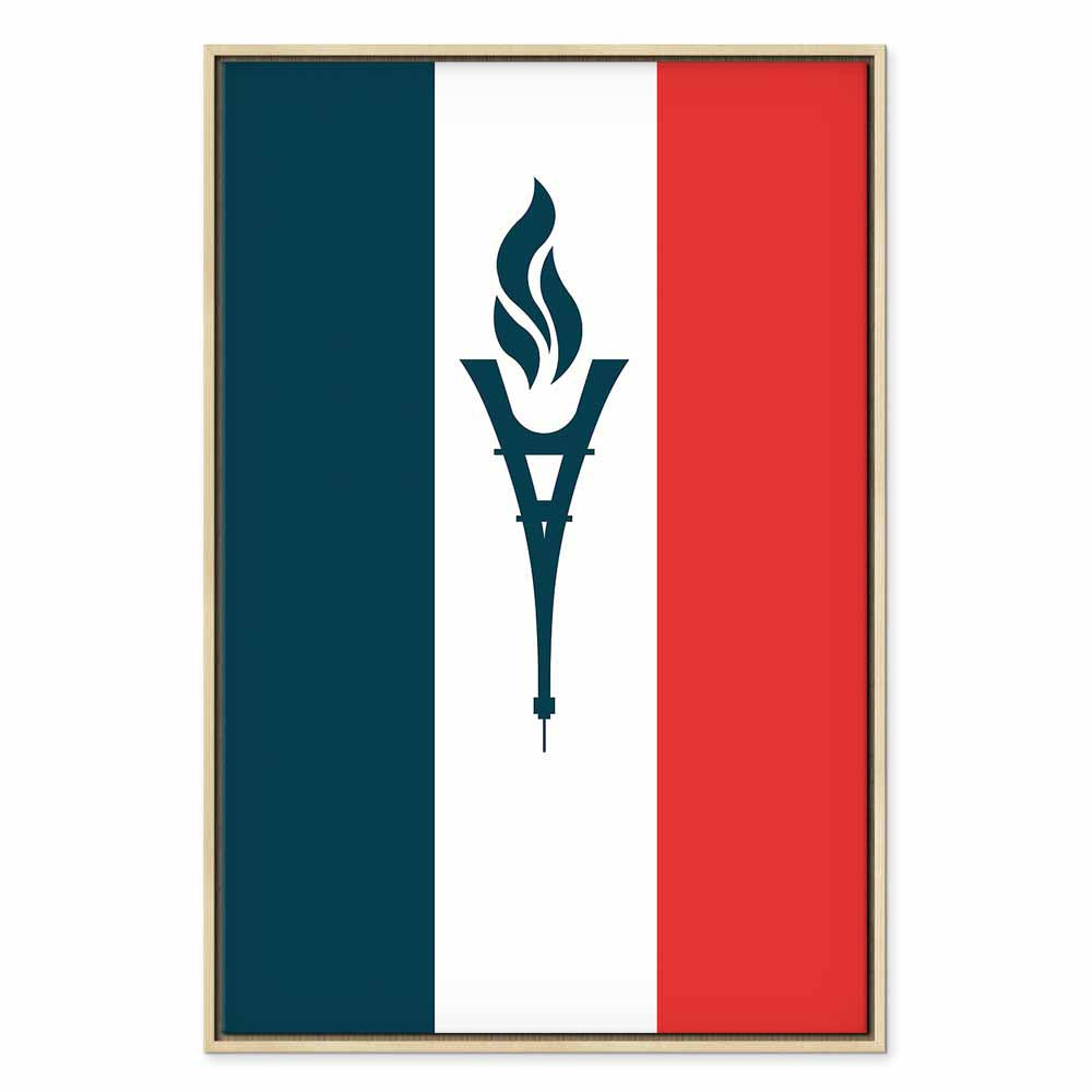 French Flag Torch Sports Canvas Print