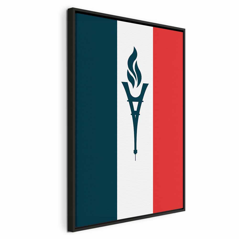 French Flag Torch Sports Canvas Print