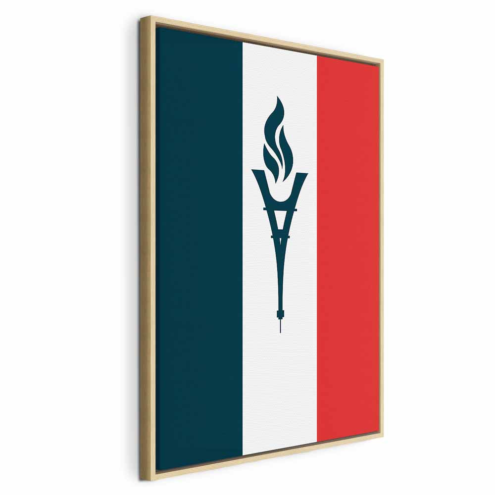 French Flag Torch Sports Canvas Print