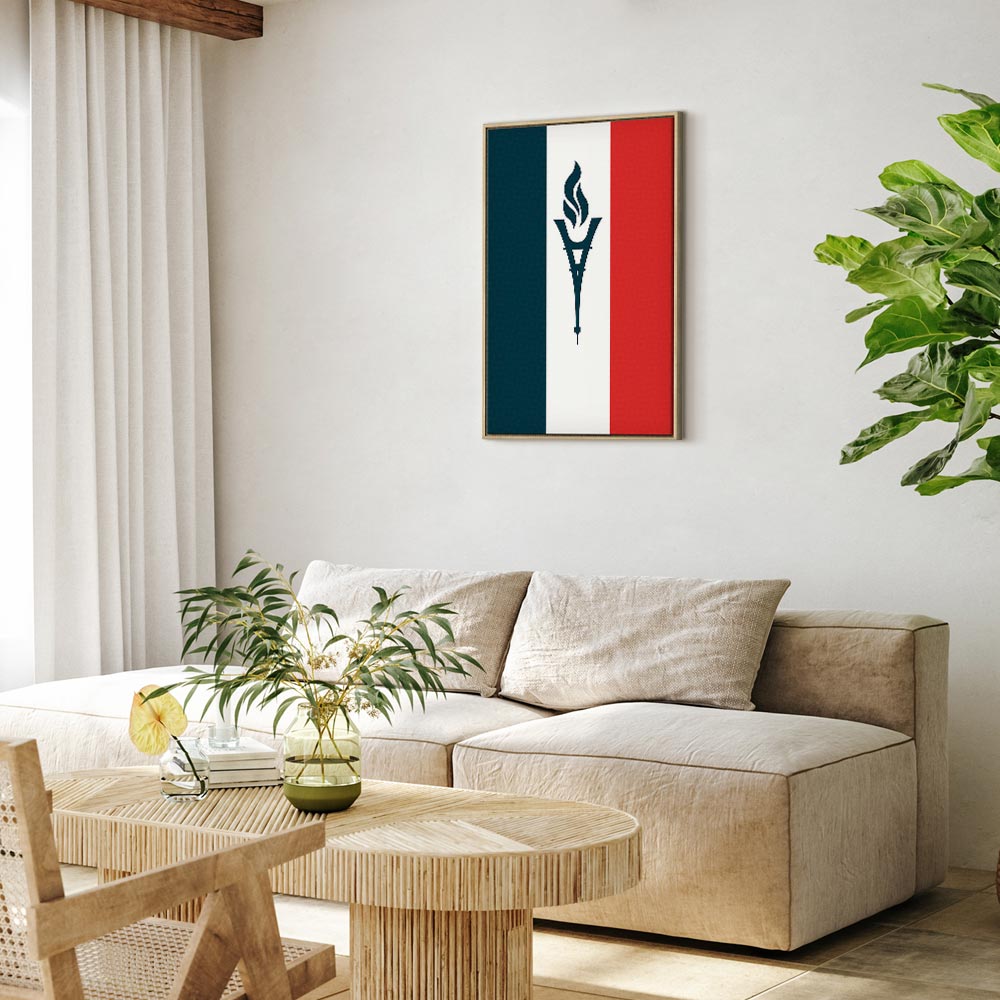 French Flag Torch Sports Canvas Print