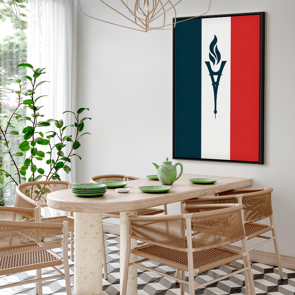 French Flag Torch Sports Canvas Print