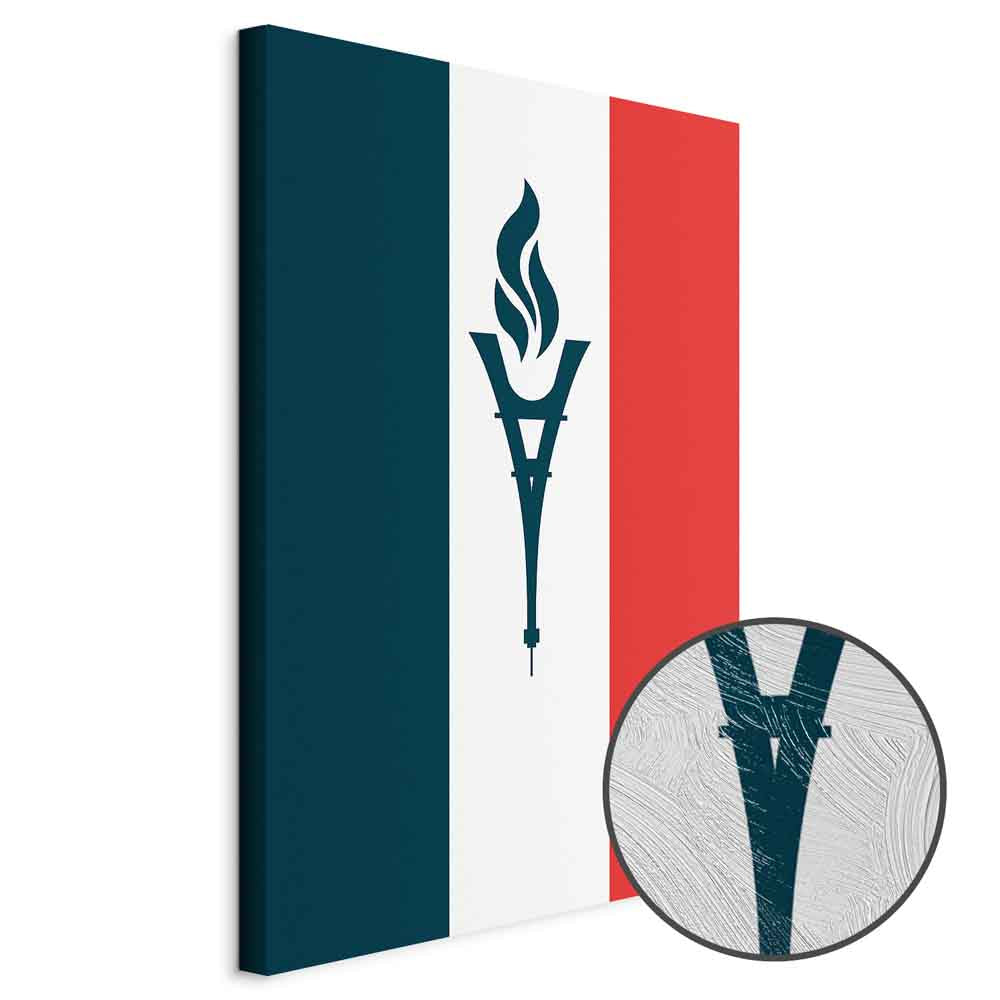 French Flag Torch Sports Canvas Print