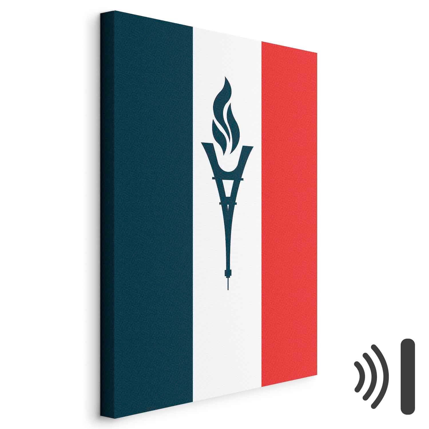 French Flag Torch Sports Canvas Print