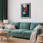 Abstract Tennis Player Red Racket Illustration Poster