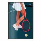 Abstract Tennis Player Red Racket Illustration Poster