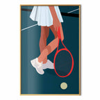 Abstract Tennis Player Red Racket Illustration Poster