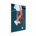 Abstract Tennis Player Red Racket Illustration Poster