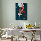 Female Tennis Player Red Racket Abstract Canvas Print
