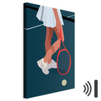 Female Tennis Player Red Racket Abstract Canvas Print