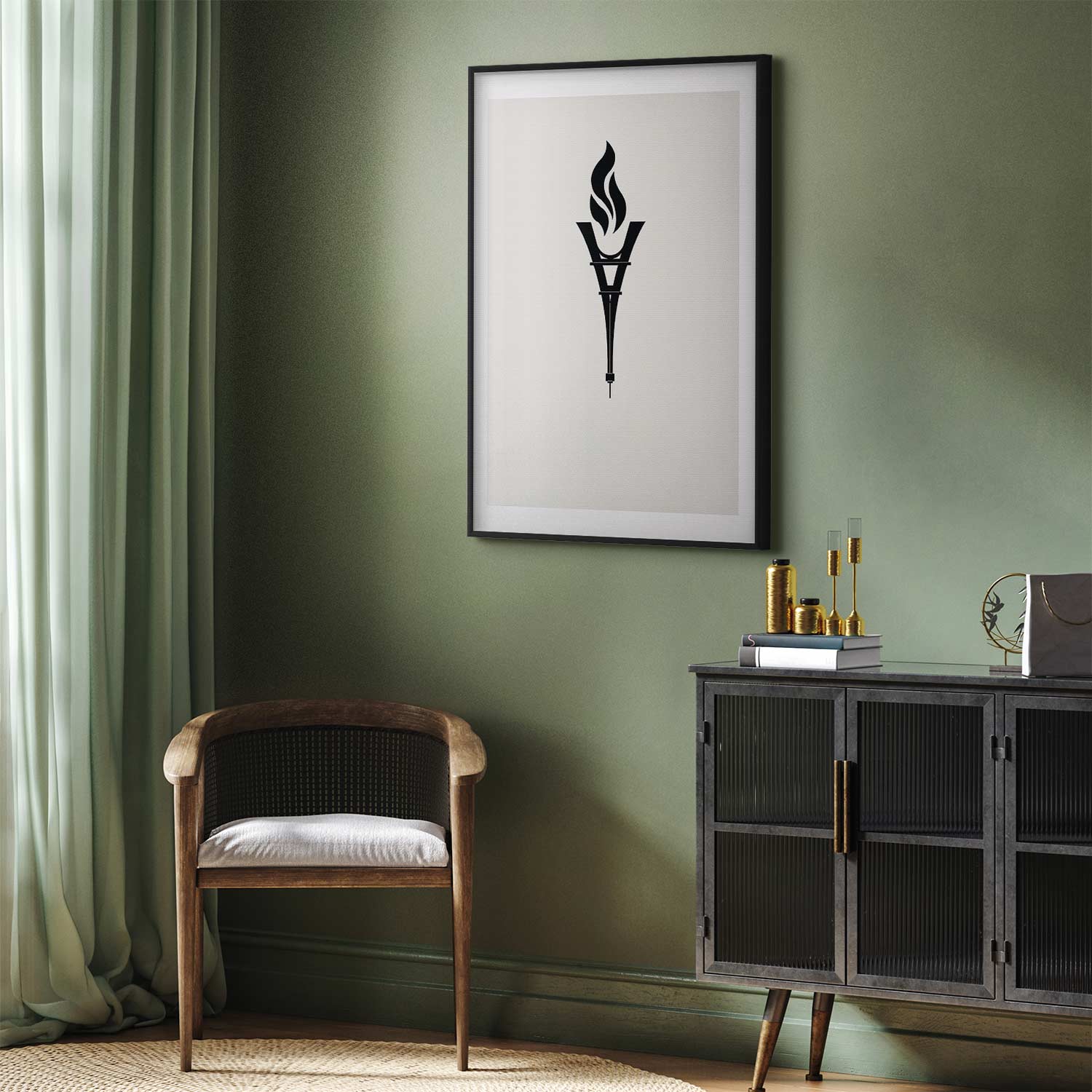 Eiffel Tower Torch Abstract Poster