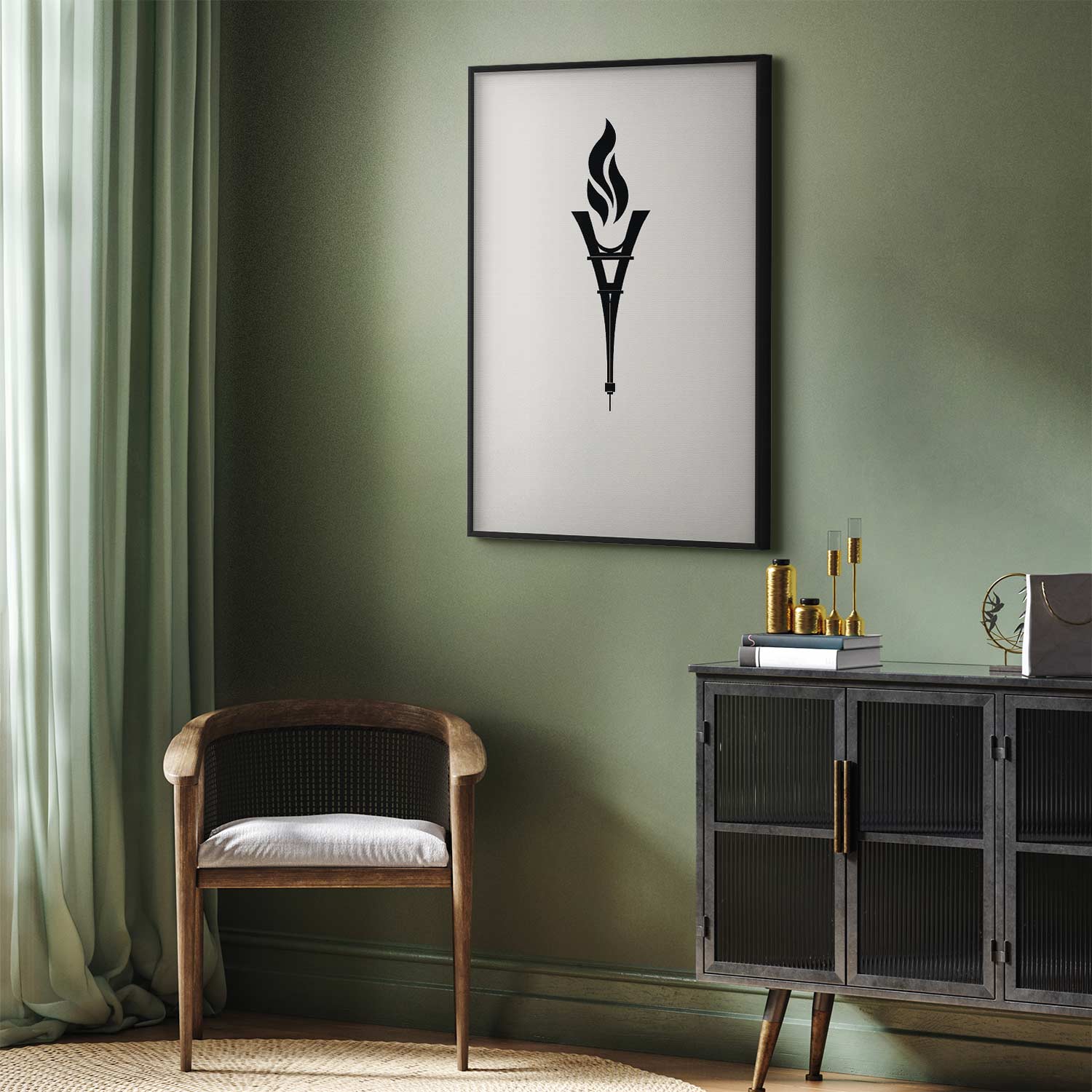 Eiffel Tower Torch Abstract Poster