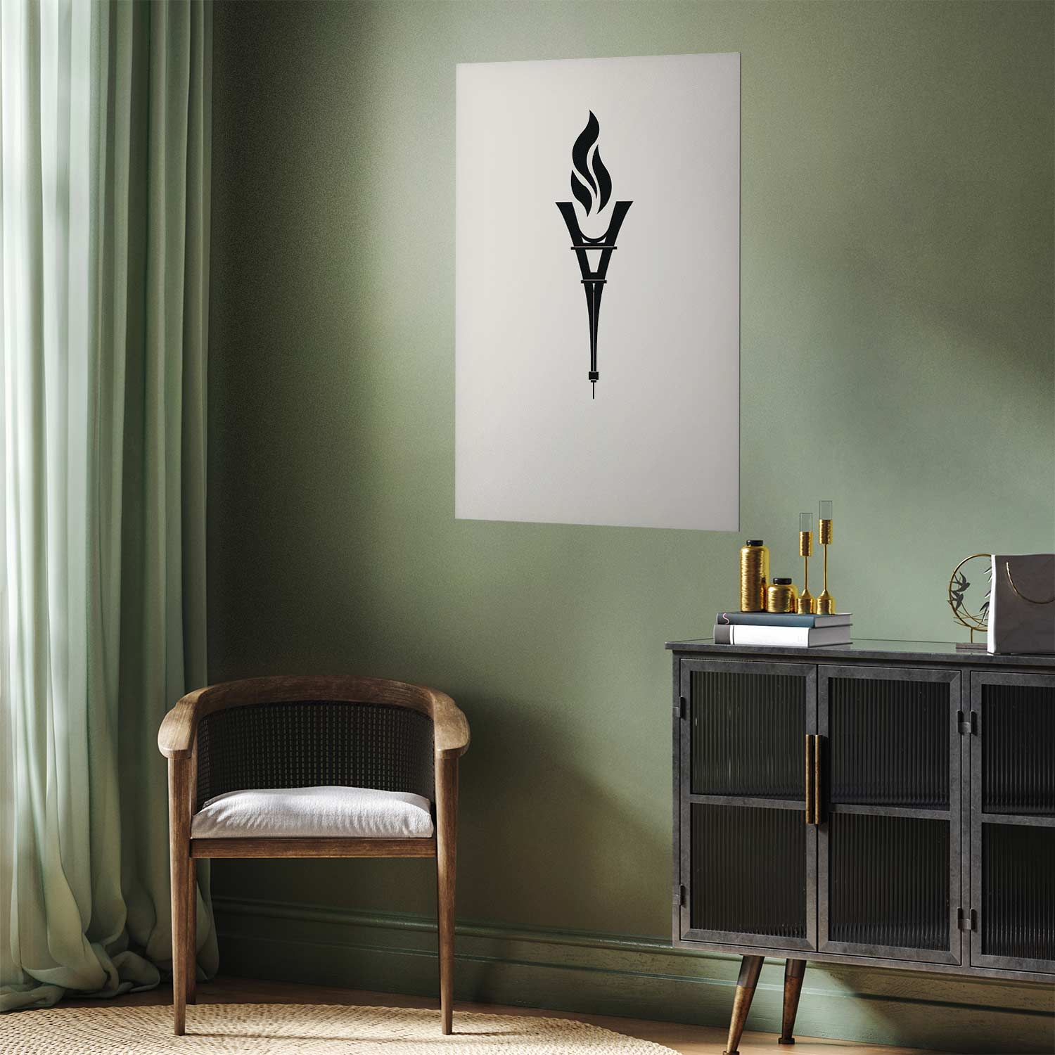 Eiffel Tower Torch Abstract Poster