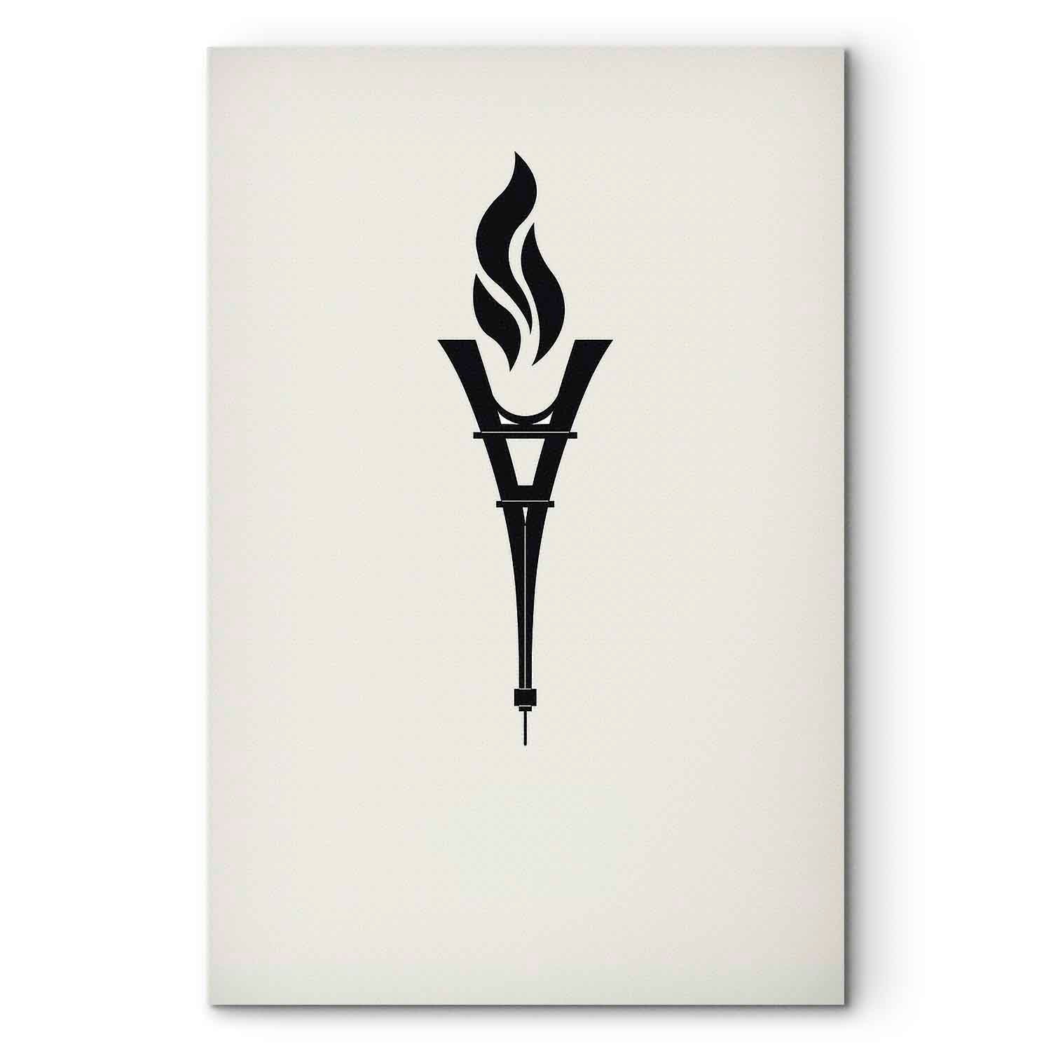 Inverted Eiffel Tower Torch Abstract Canvas Print