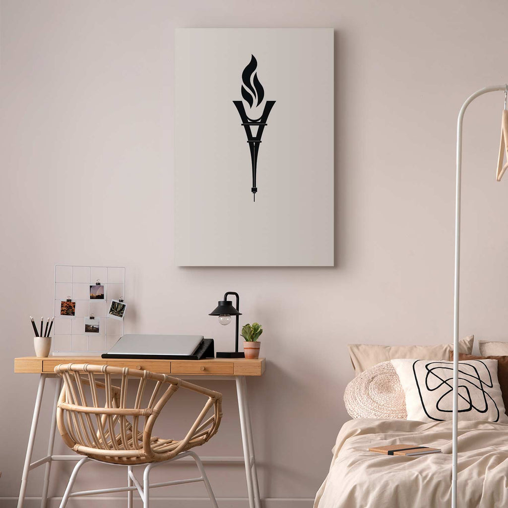 Inverted Eiffel Tower Torch Abstract Canvas Print