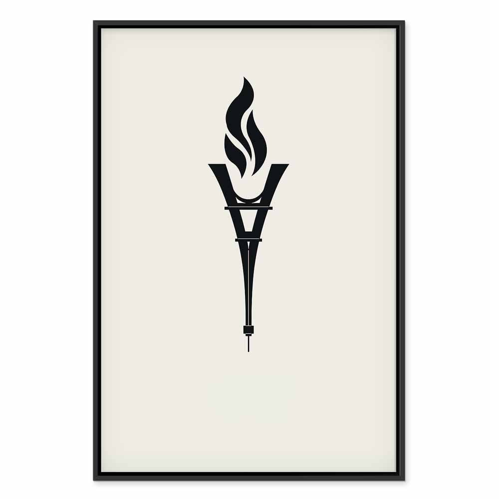 Inverted Eiffel Tower Torch Abstract Canvas Print