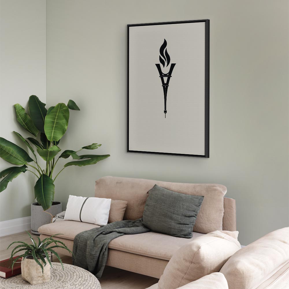 Inverted Eiffel Tower Torch Abstract Canvas Print