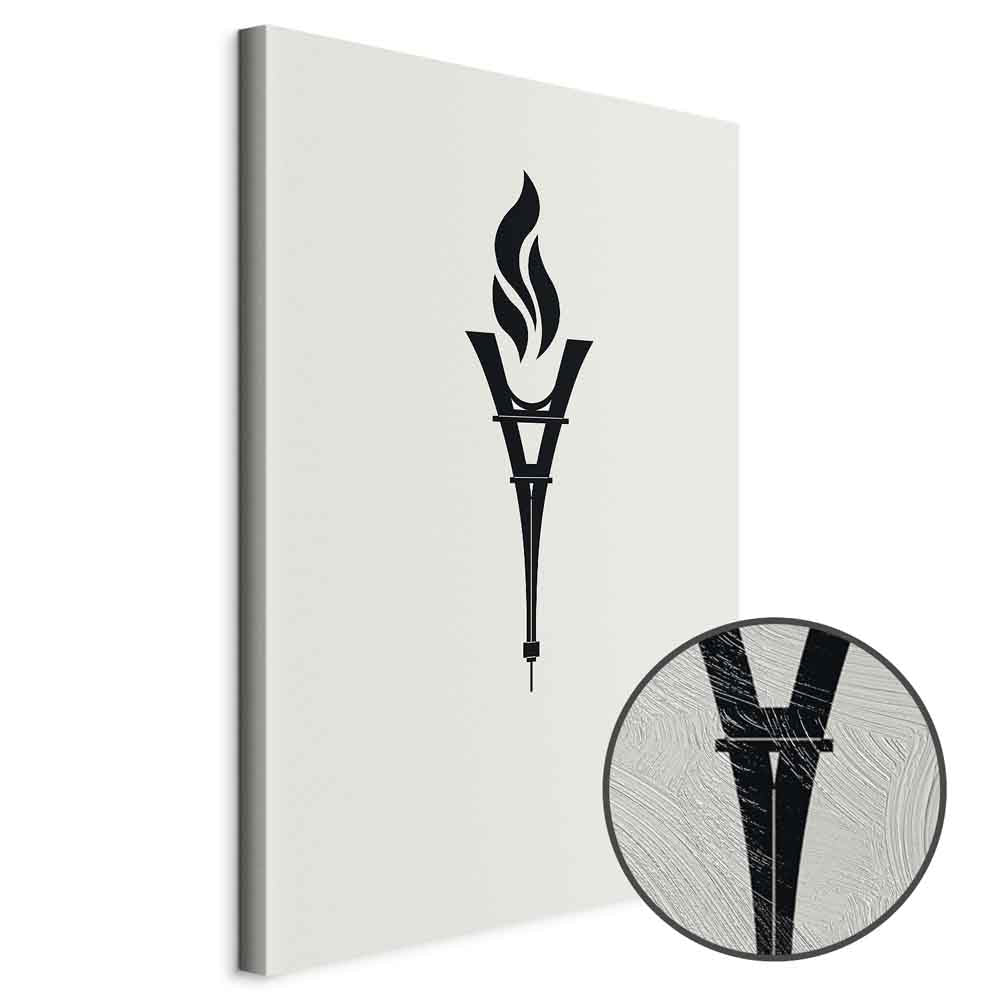 Inverted Eiffel Tower Torch Abstract Canvas Print