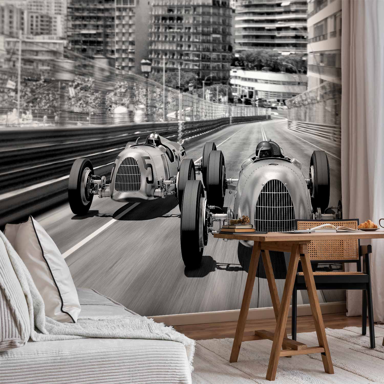 Monte Carlo Race Vintage Cars Wall Mural