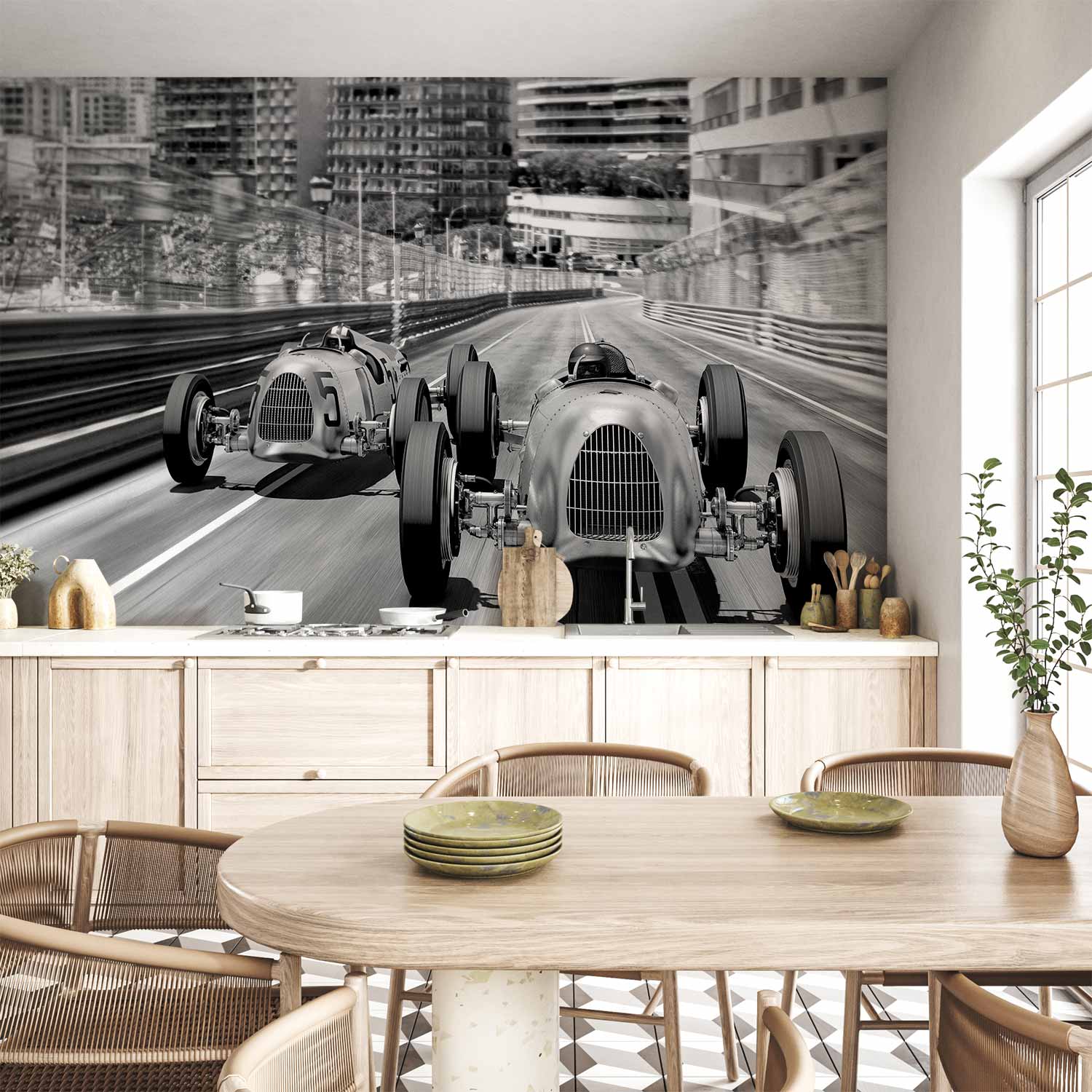 Monte Carlo Race Vintage Cars Wall Mural