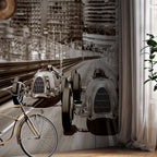 Retro Formula 1 Sepia Wall Mural