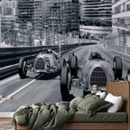Vintage Speeding Car Retro Wall Mural
