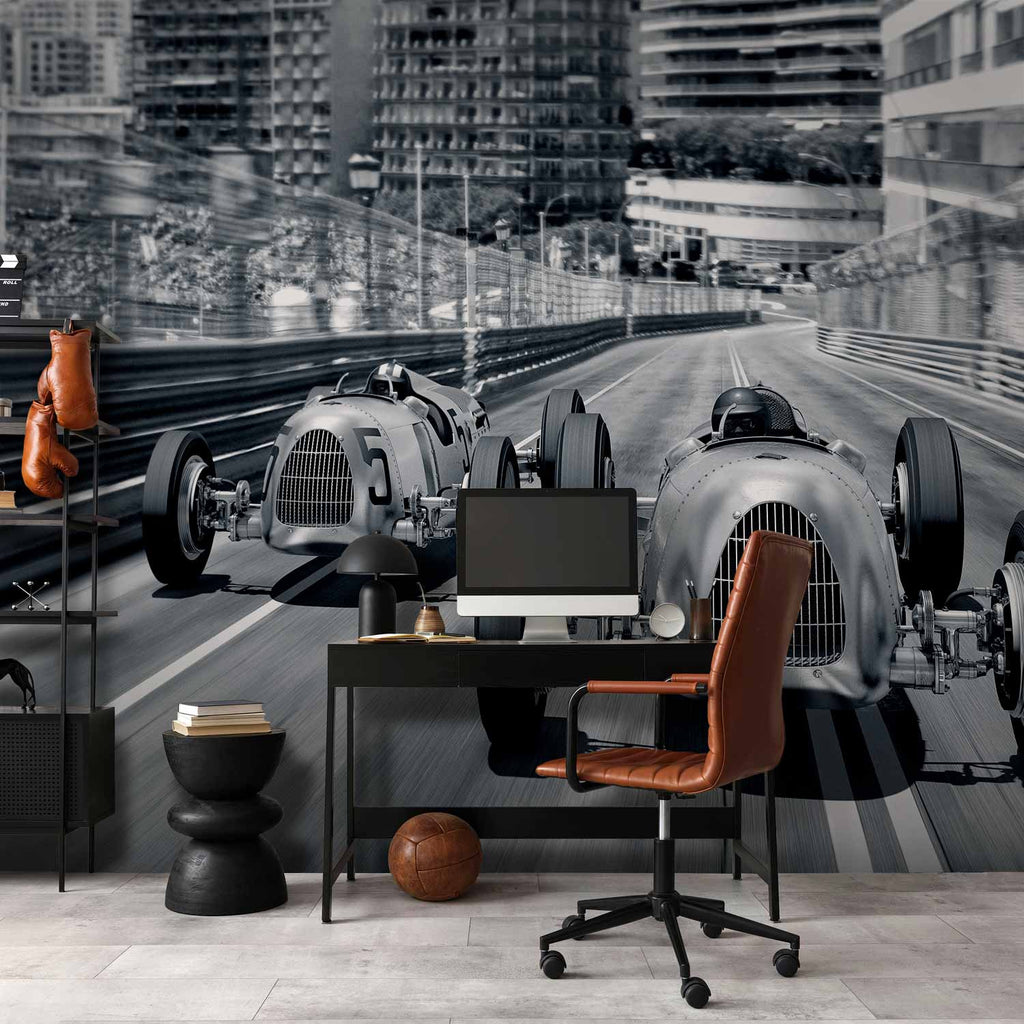 Vintage Speeding Car Retro Wall Mural