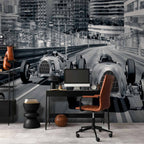 Vintage Speeding Car Retro Wall Mural