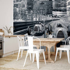 Vintage Speeding Car Retro Wall Mural