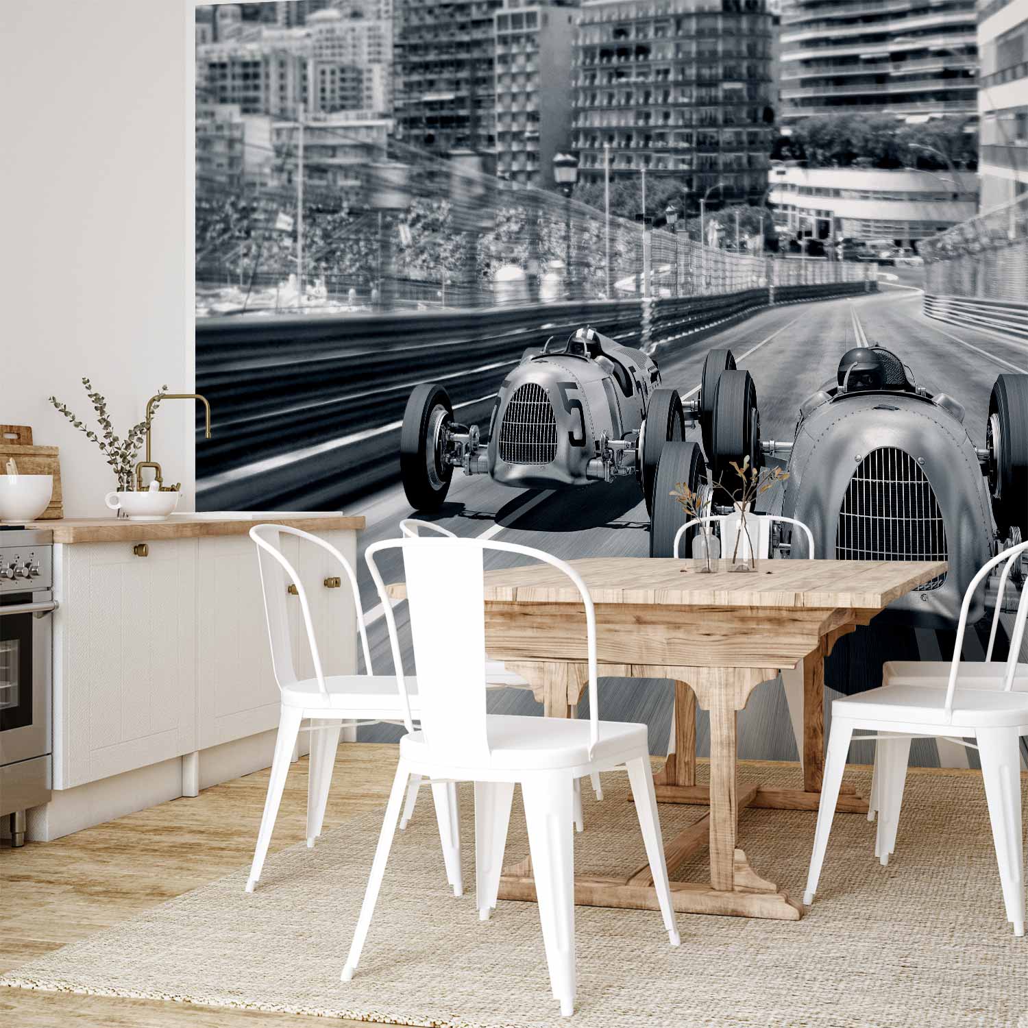 Vintage Speeding Car Retro Wall Mural